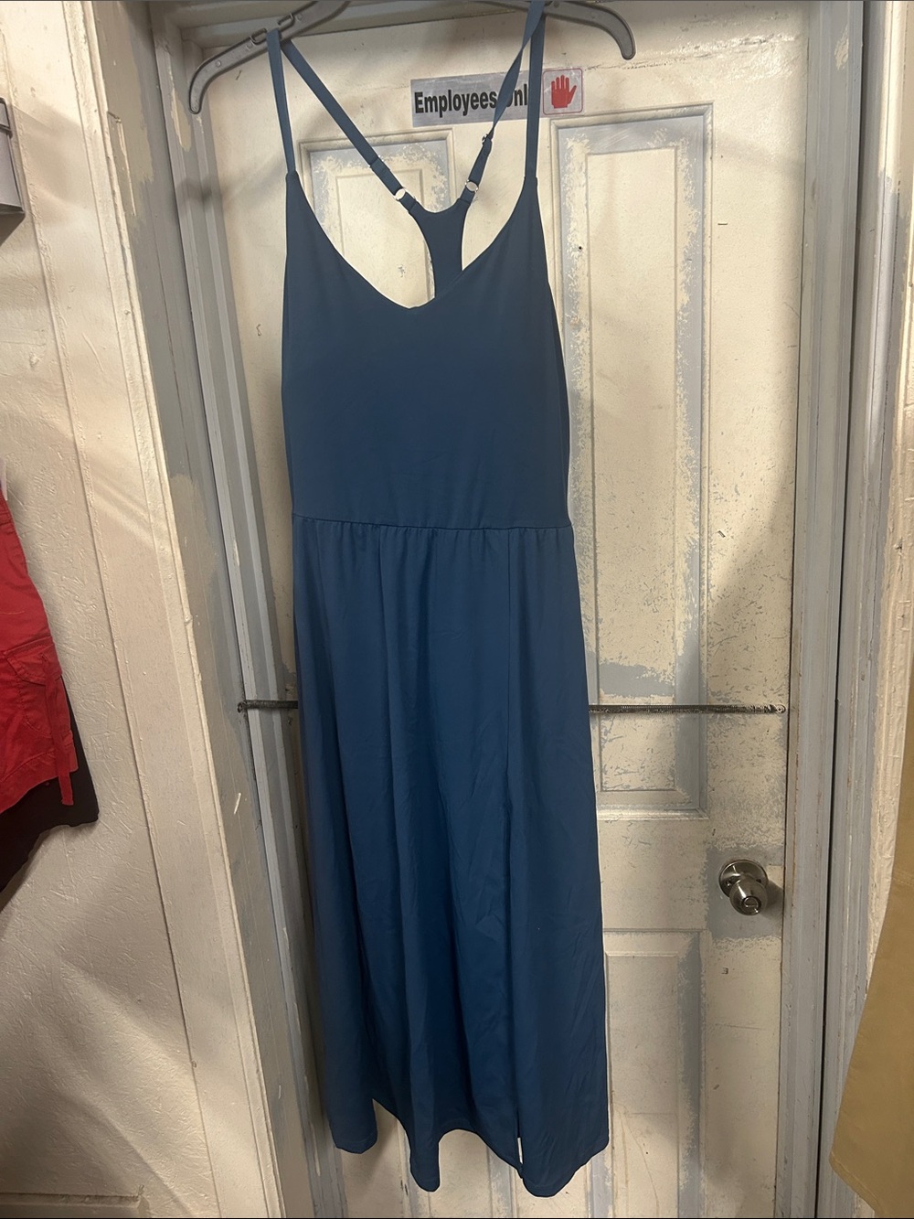 Girls' Blue Sleeveless Maxi Dress with Racerback